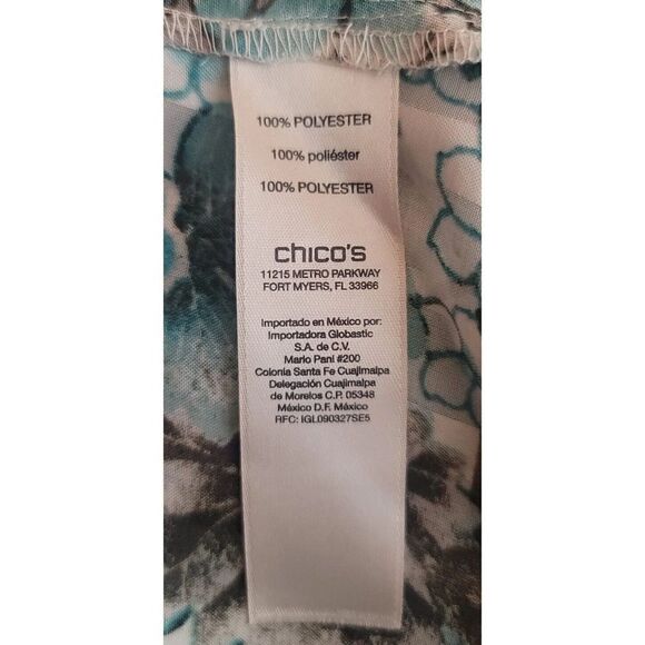 Chico's Size 3 Women's Floral Sheer Lagenlook Blouse Shirt Size XL Artsy t33 - Picture 7 of 7